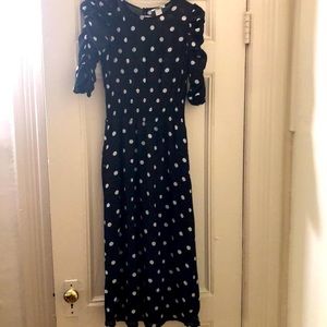 H&M Polka dot black and white, long dress.